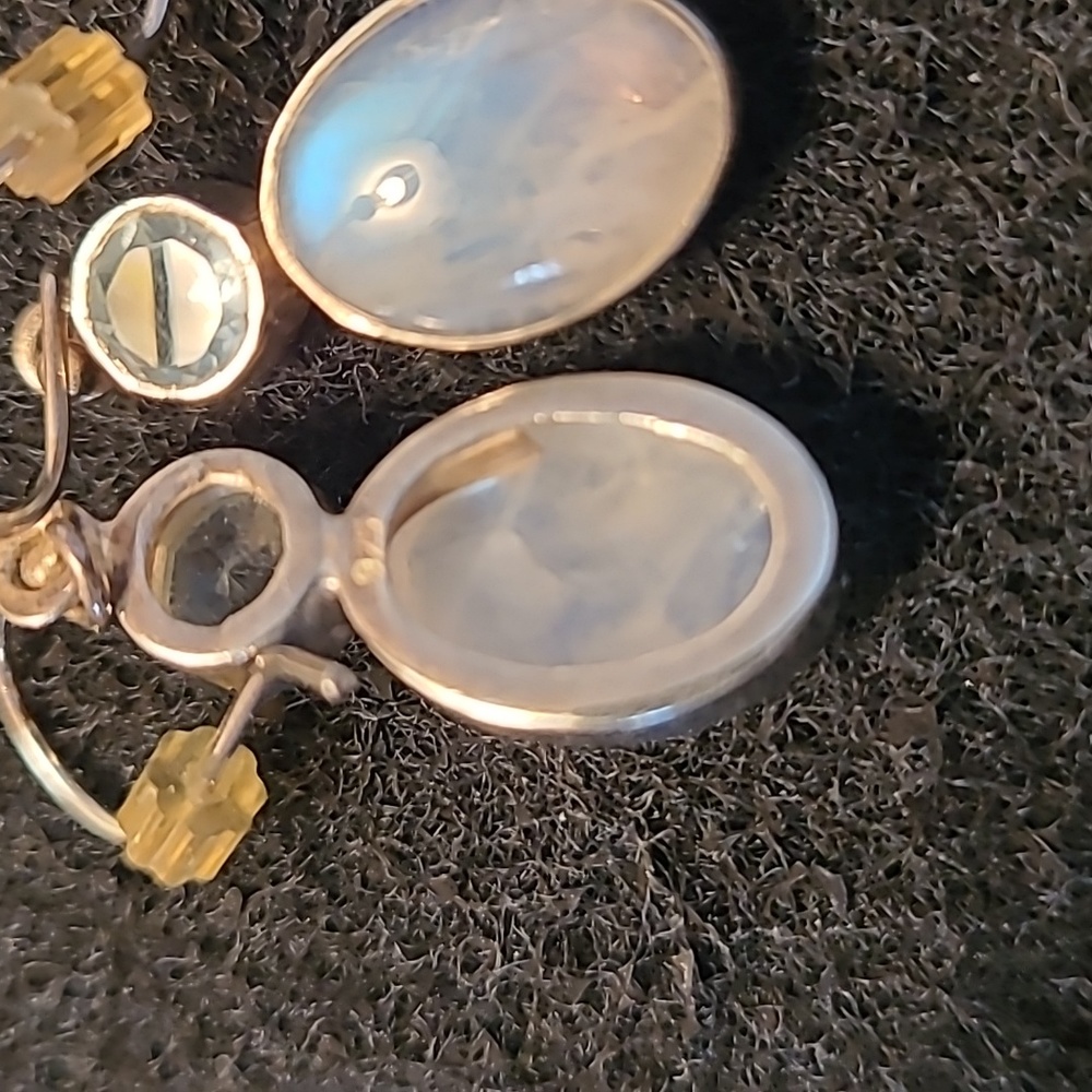 Moonstone Sterling Silver Earrings - Picture 6 of 7